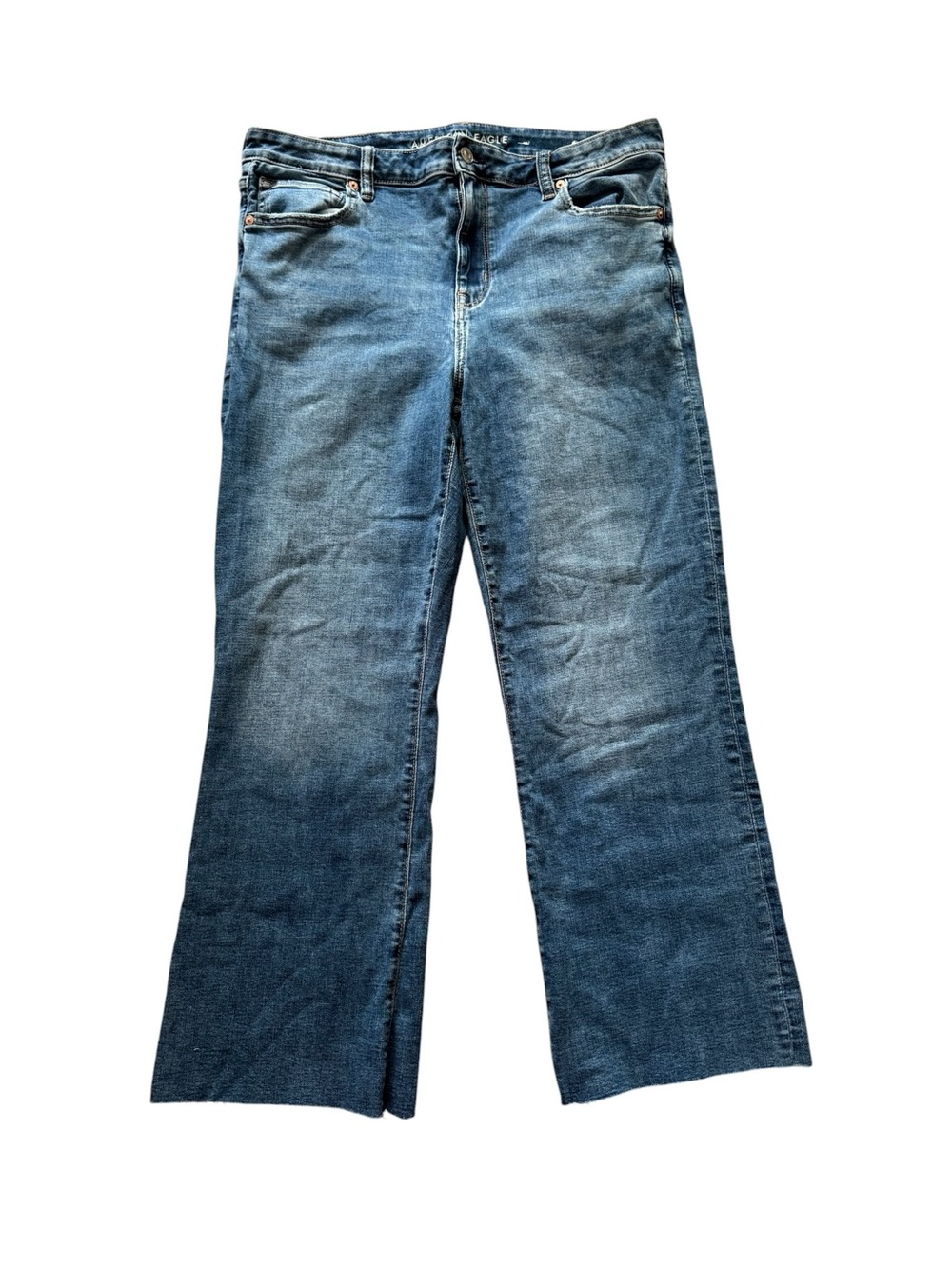 American Eagle Women’s Size 14 High Rise Kick Boot Crop Jeans Blue